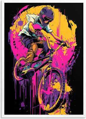 Obrázok produktu pre Farebné plagáty na stenu BMX pre deti chlapcov dievčatá 50x70