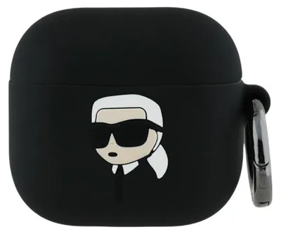 Immagine prodotto di Karl Lagerfeld Kla4Runikk Airpods 4 Cover Nero/Nero Silicone Karl Head 3D