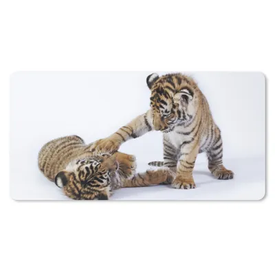 Produktbild von MuchoWow® Schreibtischunterlage Tiger - Jungtier - Weiß 80x40 cm - XXL Mauspad - Gaming Mauspad