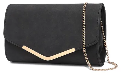 Produktbild von Miss Lulu Damen Umschlag Schwarz Clutch Elegant Abendtasche Brauttasche Umschlag