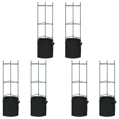 Produktbild von vidaXL Tomatenkäfige mit Pflanzsäcken 6 Stk. 116 cm Stahl und PP