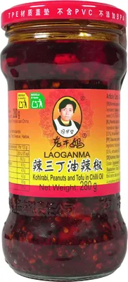 Produktbild von Lao Gan Ma Kohlrabi, Peanuts, Tofu in Chiliöl 280g