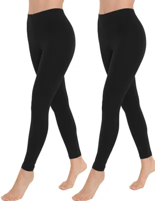 Produktbild von Damen Legging aus atmungsaktiver BW mit hoher Taille,Schwarz, S, 2er