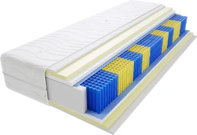 Produktbild von Matratze 95x130 cm Doppelmatratze, H3 Mittelfest Federkernmatratze, Taschenfederkernmatratze 21 cm Hoch Visco Memory Hypoallergene, HR-Schaum, Wendematratze mit Klimafaser, Gesteppter Bezug Proto Multitaschen