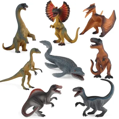 Image de Ensemble de 8 figurines de dinosaures réalistes