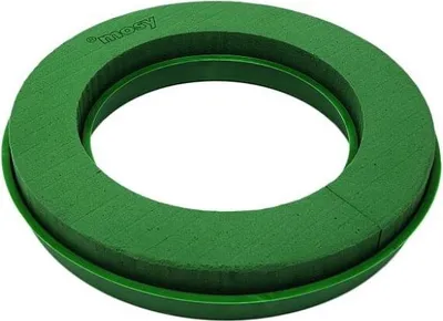 Produktbild von Steckschwamm - Ring, Gießrand, Wassersp., 25 cm, Kranz f. Blumengestecke, nass