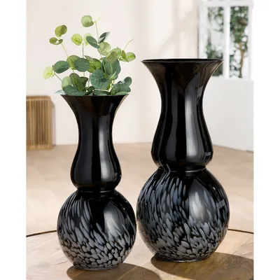 Zdjęcie produktu dla Gilde Vase, Rémy, Glas, schwarz, VE 1, D. 17 cm Höhe: 36.50 cm Durchmesser: 17.00 cm 52906