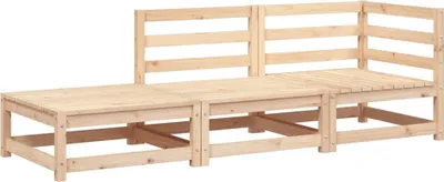 Produktbild von vidaXL Gartensofa mit Fußhocker 2-Sitzer Massivholz Kiefer