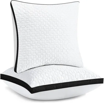 Produktbild von Kissen 80x80 cm im 2er Set, Nackenkissen für Seitenschläfer, weich und stützend, atmungsaktiv und waschbar, auch für Allergiker geeignet