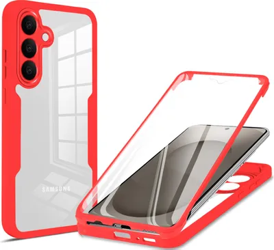 Produktbild von 360° Grad Hülle für Samsung Galaxy S26 vollschutz mit Integriertem Displayschutz Rot