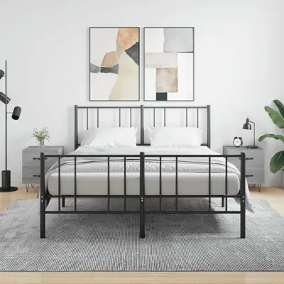 A bedroom scene with a bed and nightstands.