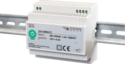 Produktbild von DIN-Schienen-Netzteil 24V/4.15A, 100W Plastikgehäuse