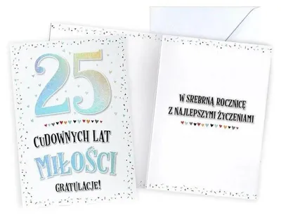 Zdjęcie produktu dla Karnet Rocznica ślubu 25 - Kukartka