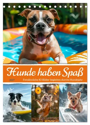 Produktbild von Hunde haben Spaß (Tischkalender 2027 DIN A5 hoch), CALVENDO Monatskalender