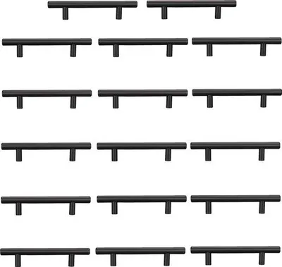 Produktbild von Famanu Küchenschrankgriffe Schwarz 20 Stück 96 mm Edelstahl