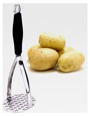 Produktbild von Kartoffelstampfer aus Edelstahl mit Silikongriff für Obst und Gemüse