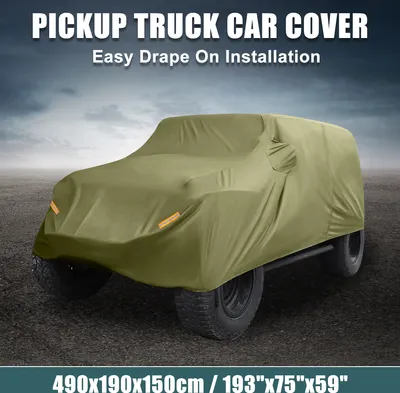 Image de Housse voiture 193"x75"x59" Imperméable Avec Conducteur Porte Fermeture éclair Foncé Vert