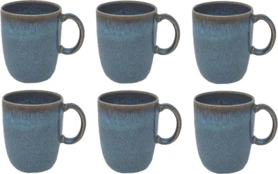 Produktbild von like. by Villeroy & Boch Lave Glace 6er Set Kaffeebecher 400 ml blau Steingut