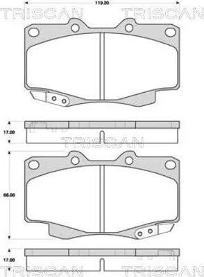 Produktbild von TRISCAN Bremsbeläge Satz Vorne Bremsklötze für TOYOTA HILUX III Pick-up (TGN1, GGN2, GGN1, KUN2, KUN1) 8110 13076