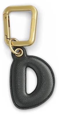 Productafbeelding van UNTAGS - Charm met de letter D - Materiaal met lederlook - Inclusief gouden metaal