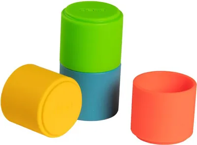 Produktbild von Stapelbecher Neon aus Silikon, stapelbar, wasserdicht, flexibel, für kleine Hände