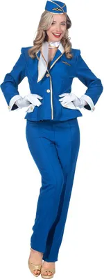 Produktbild von Retro Stewardess Kostüm - für Fasching & Karneval Größe: 48