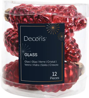 Immagine prodotto di Albero di Natale a pigne rosse set di 12 pezzi. 6 cm