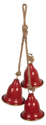 Obrázek produktu pro Clayre & Eef Vánoční dekorace – zvonek 17 x 23 x 52 cm, červený kov