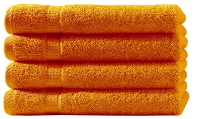 Produktbild von 4er Set Frottee Gästetücher Elegance 30x50 cm 100% Baumwolle 500 gsm Gästetuch orange