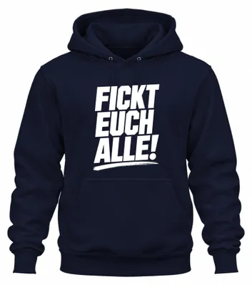 Immagine prodotto di Felpa con cappuccio, colore blu navy, taglia L, con scritta provocatoria e sarcastica