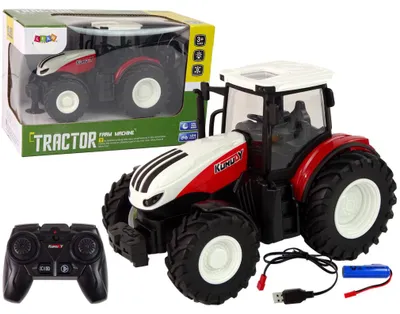 Obrázok produktu pre Poľnohospodársky traktor 1:24 na diaľkové ovládanie R/C Pilot Farm White Red