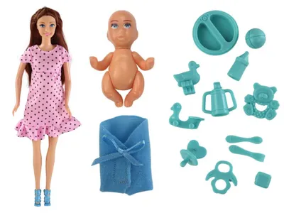 Image de Maman enceinte Poupée bébé Rose Accessoires robe