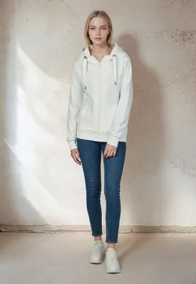 Produktbild von salzhaut Damen Sweatjacke SÖÖTE XL Kuschelige Kapuzenjacke für Frauen aus weichem Baumwoll-Mix – Maritimer Zip-Hoodie mit dicken Kordeln – Designed in Hamburg