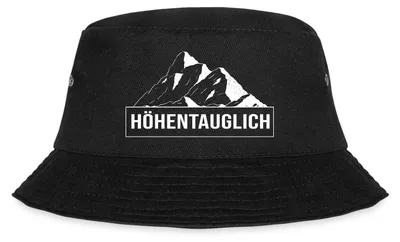 Produktbild von Spreadshirt Höhentauglich | Berg Wortwitz Fischerhut, L/XL (Caps), Schwarz