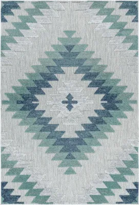 Produktbild von Carpetsale24 Outdoor Teppich Wetterfest für Terasse Balkon Küche Teppich Wasserfest Aussenteppich Mehrfarbig Hoch-Tief Effekt, Grösse: 80x250 cm