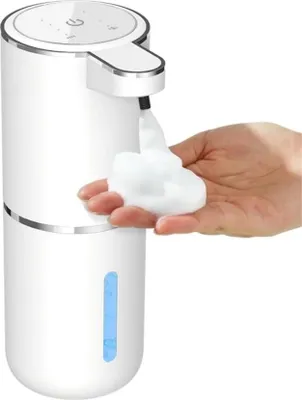 Produktbild von OKWISH Automatisch Schaum Seifenspender, 380ml Elektrischer Seifenspender mit Sensor Infrarot, USB Wiederaufladbar, IPX5 Wasserdicht für Küchen,Bad,Schule,Hotel