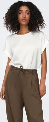 Produktbild von Glänzende Kurzarm Bluse Silky Shirts mit Seiden Optik  | S