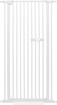Produktbild von Haustier-Sicherheitsgitter - Hundegitter - Extra Hoch 150 cm - Ausziehbar 76–85 cm - Durchgang 52 cm - Stababstand 3,5 cm - Weiß