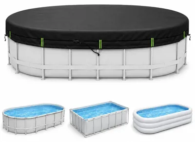 Produktbild von Runde Schwimmbadabdeckung mit reflektierenden Streifen, 366 cm