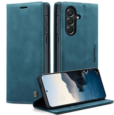 Produktbild von Handy Hülle für Samsung Galaxy S25 Klapphülle Schutzhülle Tasche Flip Etui Case Cover Dunkelblau, KI-generiertes Bild