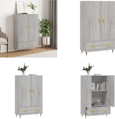 Produktbild von vidaXL Highboard Grau Sonoma 69,5x31x115 cm Holzwerkstoff - Highboard - Highboards - Sideboard - Schrank