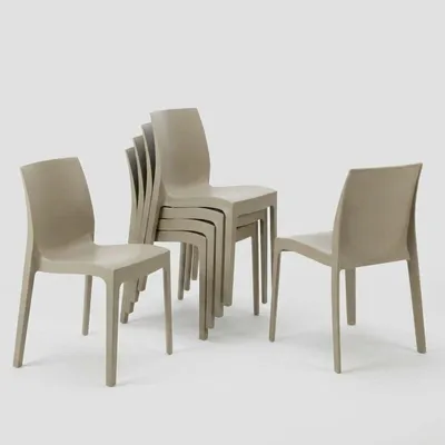 Produktbild von 22er Set Rome Grand Soleil stapelbare Stühle aus Polypropylen - Beige