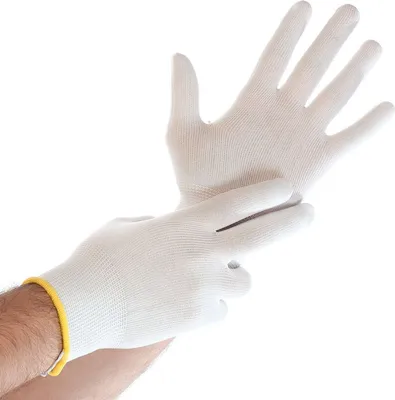 Immagine prodotto di 10x Hygostar 33266 Feinstrickhandschuhe Ultra Flex weiß Gr. 7/S Nylon