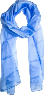Produktbild von Seidenschal Halstuch Schal blau hellblau Seide 150x35cm