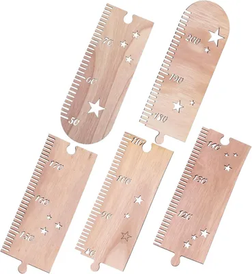 Produktbild von Höhenmesslatte aus Holz mit Sternen, Messlineal für Jungen und Mädchen, Wanddekoration für Jungen- und Mädchenzimmer, geeignet für Kinderzimmer