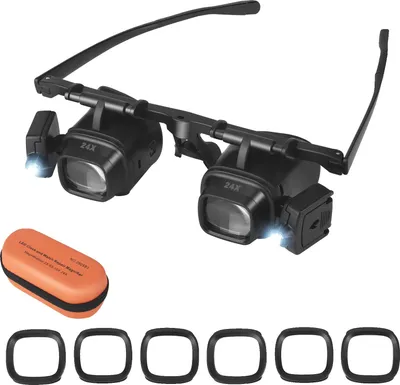 Produktbild von Lesebrillen, LED-Beleuchtung, verstellbare Kopfbedeckung, schwarz, schwarz
