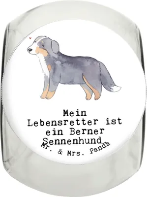Produktbild von Mr. & Mrs. Panda Dose Berner Sennenhund Lebensretter L 870ml - Weiß - Geschenk, Vorratsglas, Dürrbächler, Keksdose, Bonbonglas, Vorratsbehälter, schraubglas