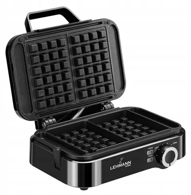 Obrázok produktu pre Waffle výrobník Lehmann Crisp, 1200 W, s termostatom, čierna farba