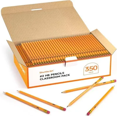 Productafbeelding van Famanu potloden, verpakking van 350 stuks - Gele houtpotloden voor school en kantoor