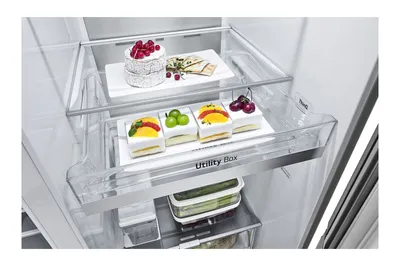 Produktbild von LG InstaView GSXV91PZAE, Freistehend, Amerikanische Tür, Schwarz, Edelstahl, Tür-zu-Tür, Berührung, LED